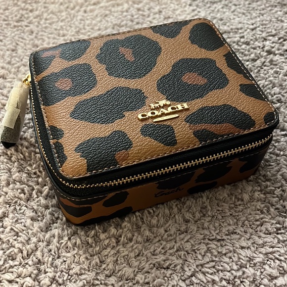 Coach Accessories Coach Large Jewelry Box Gold And Leopard Jewelry